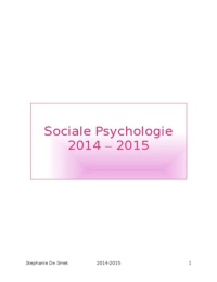Sociale Psychologie 1ste bach rechten