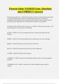 Firearm safety Bundled Exam Questions Package with Correct Answers