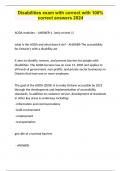Disabilities exam with correct with 100&percnt; correct answers 2024&period;