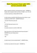 Math Placement Exam with 100&percnt; correct answers 2024