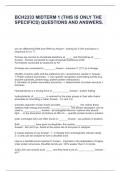BCH2333 MIDTERM 1 &lpar;THIS IS ONLY THE SPECIFICS&rpar; QUESTIONS AND ANSWERS&period;