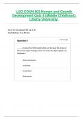 LUO COUN 502 Human and Growth  Development Quiz 4 &lpar;Middle Childhood&rpar;  Liberty University&period;