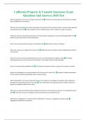 California Property & Casualty Insurance Exam Questions And Answers 2024 Test