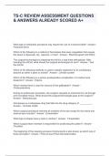 TS-C REVIEW ASSESSMENT QUESTIONS & ANSWERS ALREADY SCORED A&plus;