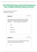 LUO COUN 502 Human and Growth  Development Quiz &lpar;Middle and Early Childhood&rpar; Liberty University