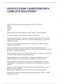 PHPR 813 EXAM 1 QUESTIONS WITH COMPLETE SOLUTIONS&excl;&excl;