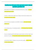 California Drivers Ed permit exam latest update graded A&plus;