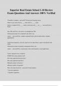 Superior Real Estate School 1-10 Review Exam Questions And Answers 100&percnt; Verified