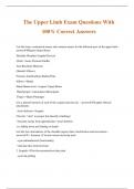 The Upper Limb Exam Questions With 100&percnt; Correct Answers