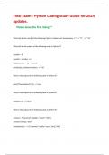 Final Exam - Python Coding Study Guide for 2024  updates&period;