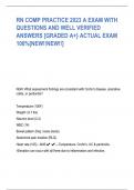 RN COMP PRACTICE 2023 A EXAM WITH QUESTIONS AND WELL VERIFIED ANSWERS &lbrack;GRADED A&plus;&rcub; ACTUAL EXAM 100&percnt;&lbrack;NEW&excl;&excl;NEW&excl;&excl;&rsqb;