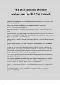 VET 102 Final Exam Questions And Answers &lpar;Verified And Updated&rpar;