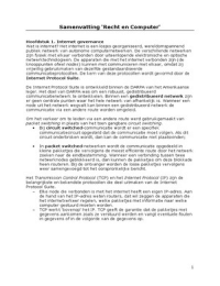 Samenvatting Recht en Computer &lpar;Internetrecht&rpar;