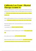 California Law - Physical Therapy Exam Questions and Answers 2024&sol;2025 Graded A&plus;&period;