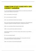 CHMM EXAM STUDY GUIDE WITH 100&percnt; CORRECT ANSWERS