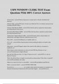 USPS WINDOW CLERK TEST Exam Questions With 100&percnt; Correct Answers