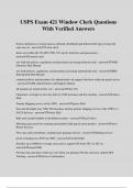 USPS Exam 421 Window Clerk Questions With Verified Answers