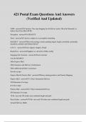 421 Postal Exam Questions And Answers &lpar;Verified And Updated&rpar;