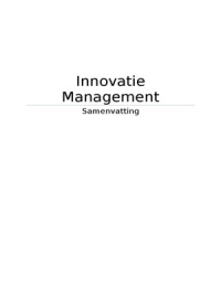 Samenvatting innovatie management
