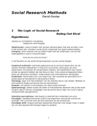 Samenvatting Social Research Method (Dooley) Hfdst. 1, 3 t/m 7, 9 t/m 15