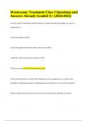Wastewater Treatment Class I Questions and Answers Already Graded A&plus; &lpar;2024&sol;2025&rpar;