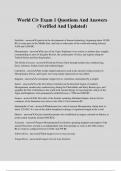 World Civ Exam 1 Questions And Answers &lpar;Verified And Updated&rpar;
