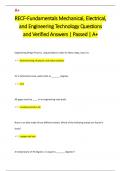 RECF-Fundamentals Mechanical&comma; Electrical&comma;  and Engineering Technology Questions  and Verified Answers &vert; Passed &vert; A&plus;