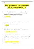 RECF Mechanical Pre-Test Questions and  Verified Answers &vert; Passed &vert; A&plus;