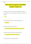 RECF practice Questions and Verified  Answers &vert; Passed &vert; A&plus;