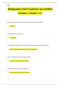 Refrigeration ESCO Questions and Verified  Answers &vert; Passed &vert; A&plus;