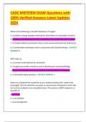 CADC PRACTICE EXAM Questions with 100&percnt; Verified Answers Latest Updates 2024&period;