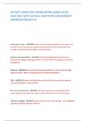 ACTIVITY DIRECTOR CERTIFICATION EXAM LATEST  2024-2025 WITH ACTUAL QUESTIONS AND CORRECT  ANSWERS&sol;GRADED A&plus;