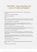 ZOO 3603C - Exam 1 Questions And Answers &lpar;Verified And Updated&rpar;