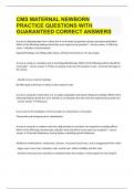 CMS MATERNAL NEWBORN PRACTICE QUESTIONS WITH GUARANTEED CORRECT ANSWERS