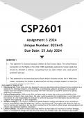 CSP2601 Assignment 3 &lpar;ANSWERS&rpar; 2024 - DISTINCTION GUARANTEED