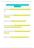 Cell Cycle Questions and Answers Graded A&plus;