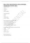 RNA TEST QUESTIONS AND ANSWERS WITH SOLUTIONS 2024