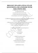 BIOLOGY DNA&sol;RNA FINAL EXAM QUESTIONS AND ANSWERS WITH SOLUTIONS 2024