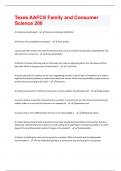 Texes AAFCS Family and Consumer Science 200 Questions And Answers Graded A&plus;