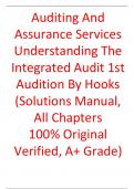 Solution Manual For Auditing And Assurance Services Understanding The Integrated Audit 1st Edition By Hooks&period;