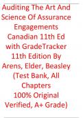 Test Bank For Auditing The Art and Science Of Assurance Engagements Canadian 11th Ed with GradeTracker 11th Edition By Arens Elder Beasley