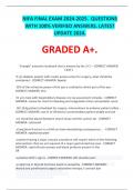 NIFA FINAL EXAM 2024-2025&period;  QUESTIONS WITH 100 VERIFIED ANSWERS&period; LATEST UPDATE 2024&period;