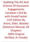 Solutions Manual For Auditing The Art And Science Of Assurance Engagements Canadian 11th Ed with GradeTracker 11th Edition By Arens&comma; Elder&comma; Beasley