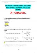CHEMISTRY II BLOCK 2 EXAM&period; QUESTIONS WITH CORRECT ANSWERS&period; LATEST 2024 UPDATE&period;