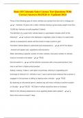 State Of Colorado Sales License Test Questions With Correct Answers RATED A&plus; Updated 2024