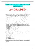ATI Nutrition Proctored&period; 70 Questions WITH CORRECT ANSWERS Answers A&plus;&period;