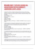 D118 UNIT 7 STUDY GUIDE OA QUESTIONS WITH CORRECT ANSWERS 100&percnt; 2024