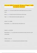 A-Level AQA Computer Science Paper 2 with Complete Solution