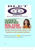 NC BLET 2023 Final Exam Review&sol; 984 Questions with Complete Solutions&period; 