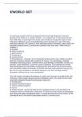 UWORLD SET &num;1 questions with right answers